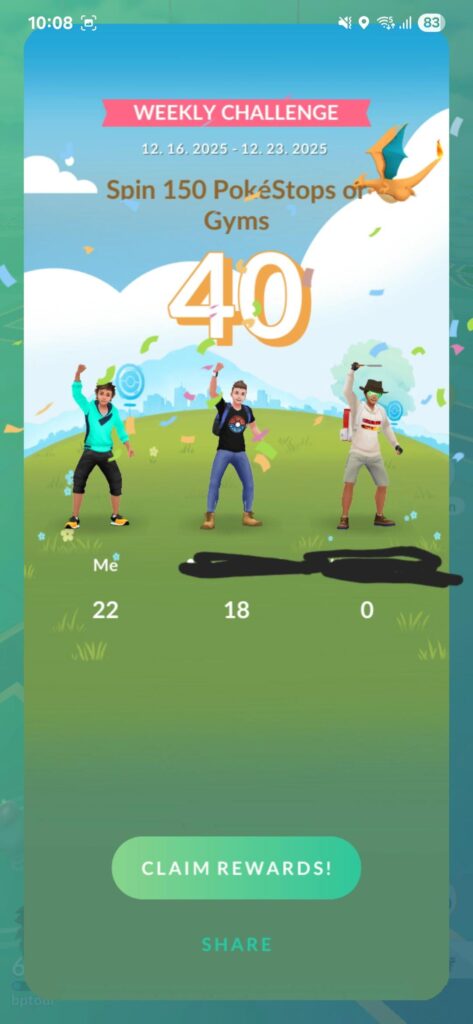 You also get the celebrational animation when you fail the weekly challenge