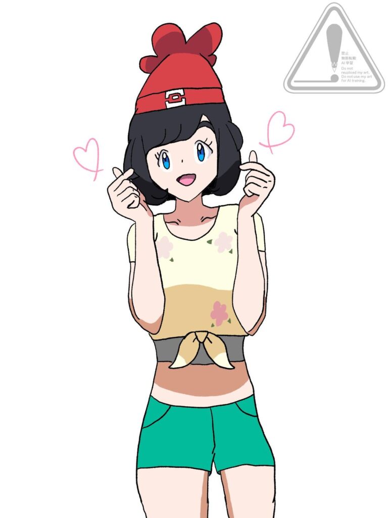 Selene doing finger hearts.