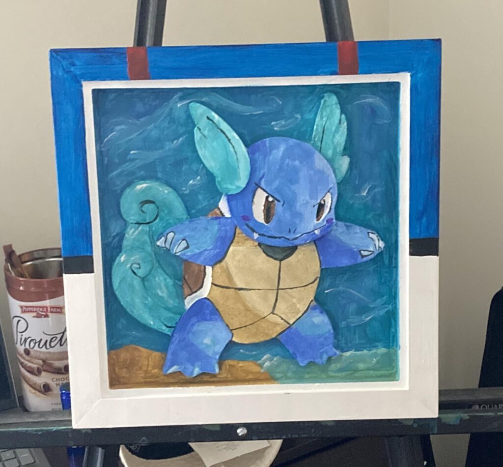 I made a wartortle relief painting