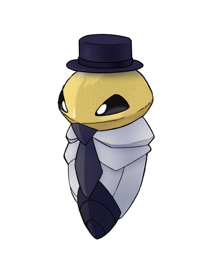 Greetings. I colored in Kakuna's segments to make him fancy and gave him a top hat.