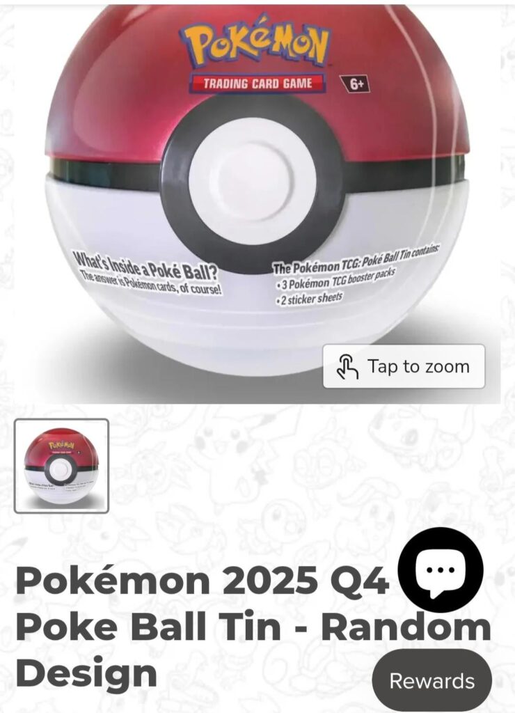 Pokeball 2025 Q4 Tin Packs
