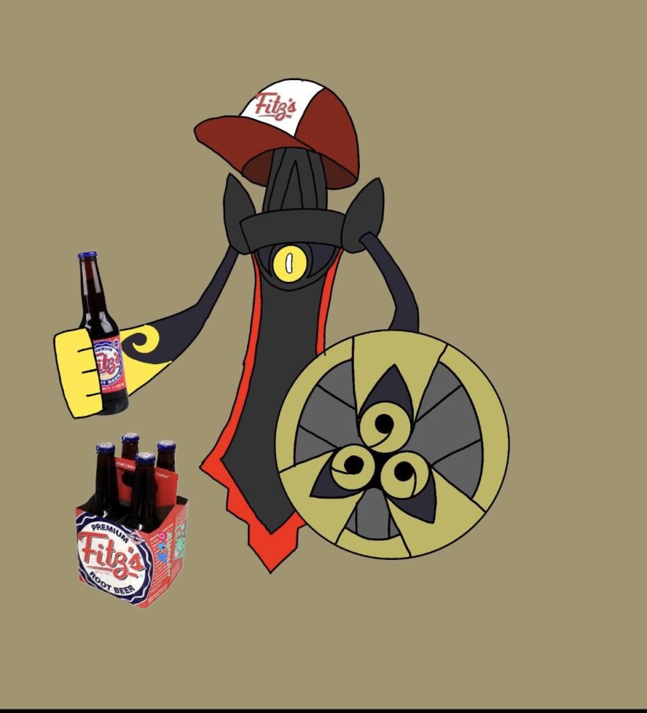 [OC] Drew my shiny Aegislash Stark enjoying some root beer