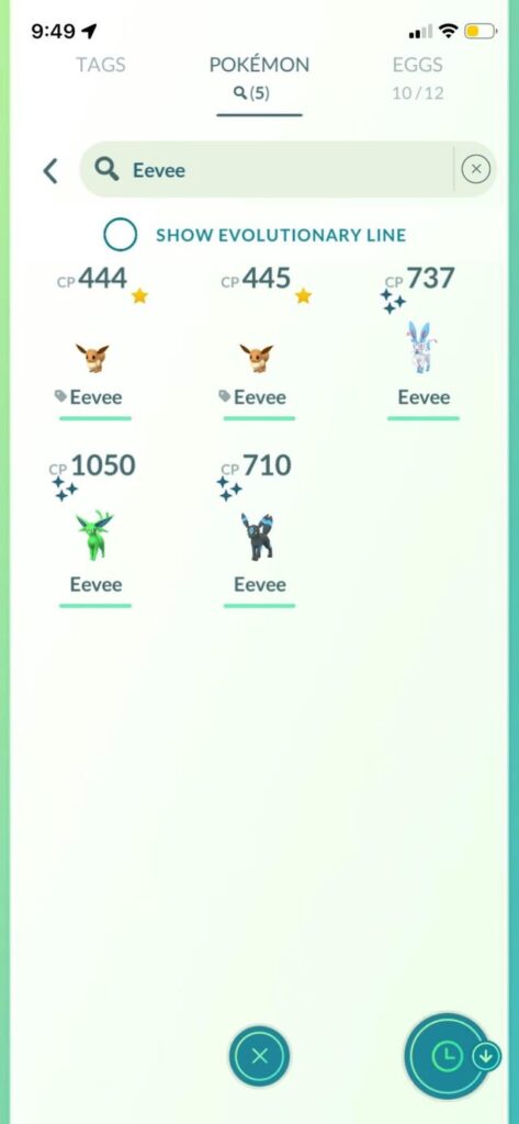 Finally evolved all my shiny eevees