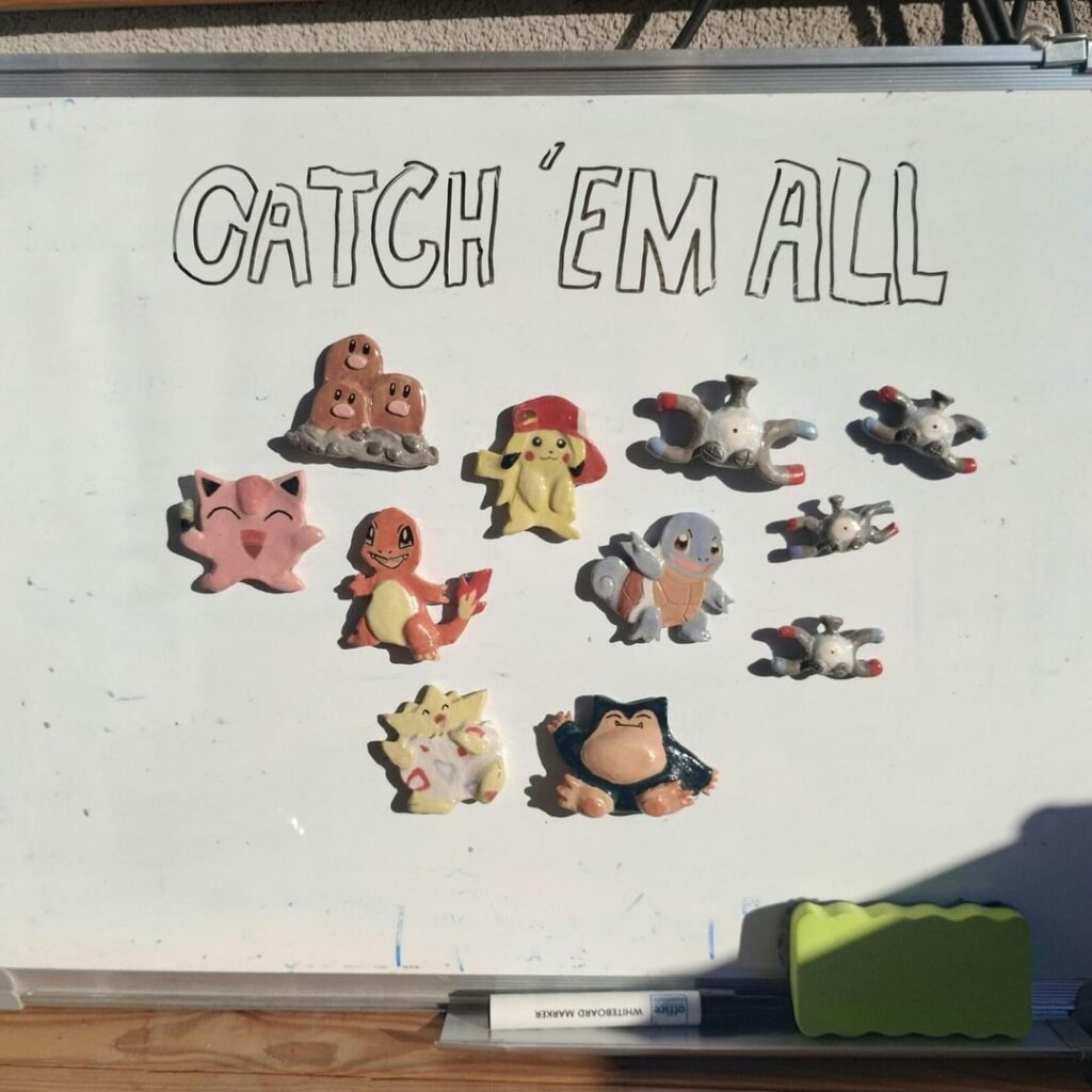[OC]: I created ceramic pokemon fridge magnets