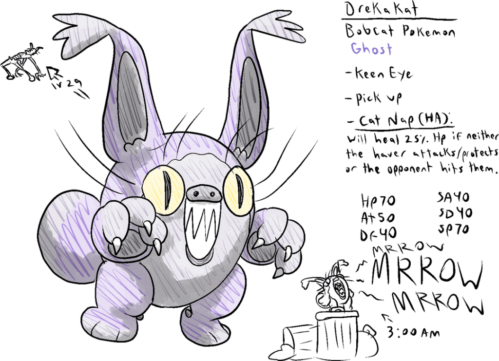 Creepy Ghost Cats, an Icy Touch of Death, Leaf Bugs, a Smelly Musk Ox, Potato Dinos, Four Toed Horses, Smilodon, and a rough idea of how the region is divided. What do you think?