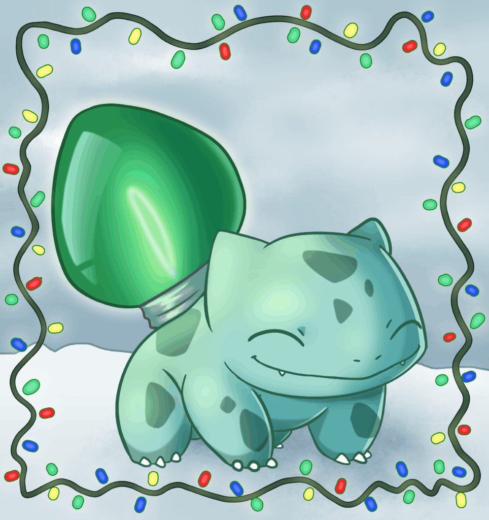 I drew a festive Bulbasaur!