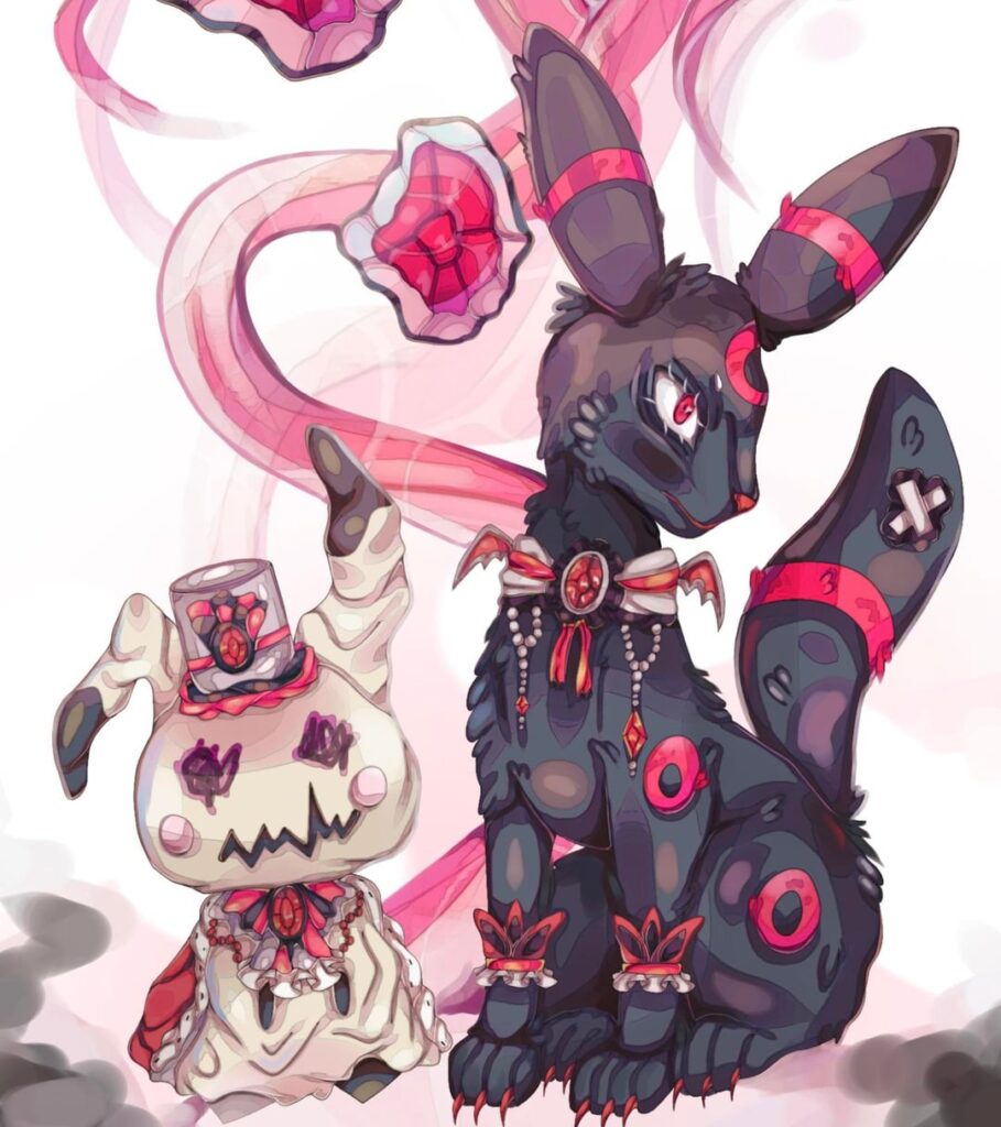 Umbreon and Mimikyu 🧛🏻‍♀️[OC]