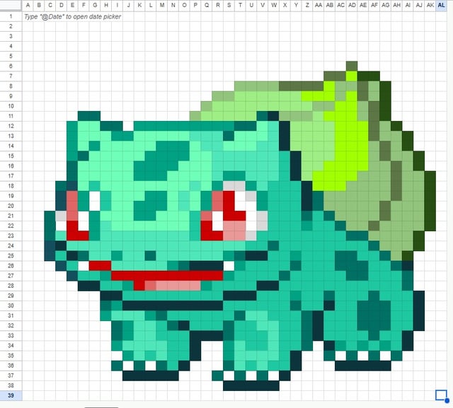 Pixel Art made on Google Sheets