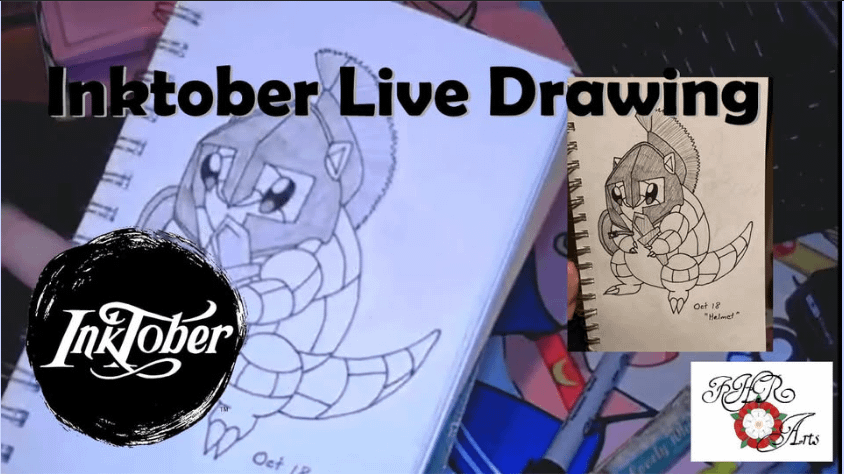 Inktober Helmet & Sandshrew - Full Live Drawing Episode 14
