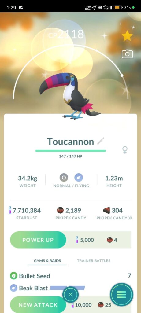 Beak blast is now available when you evolve your trumbeak to toucannon!