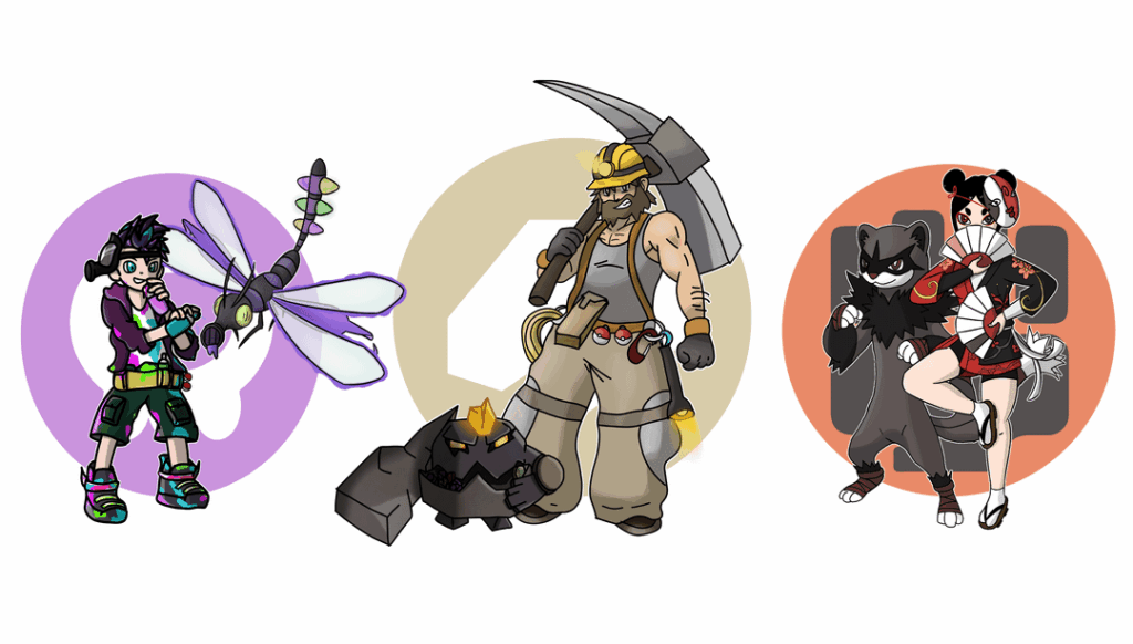 Friends draw gym leaders & their ace mons