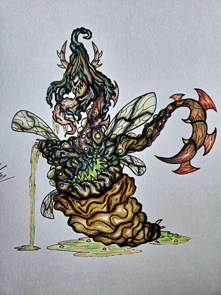[OC] Bubonyx The Blight Abomination 🤮 ( Yeah this fakemon is really disgusting ).