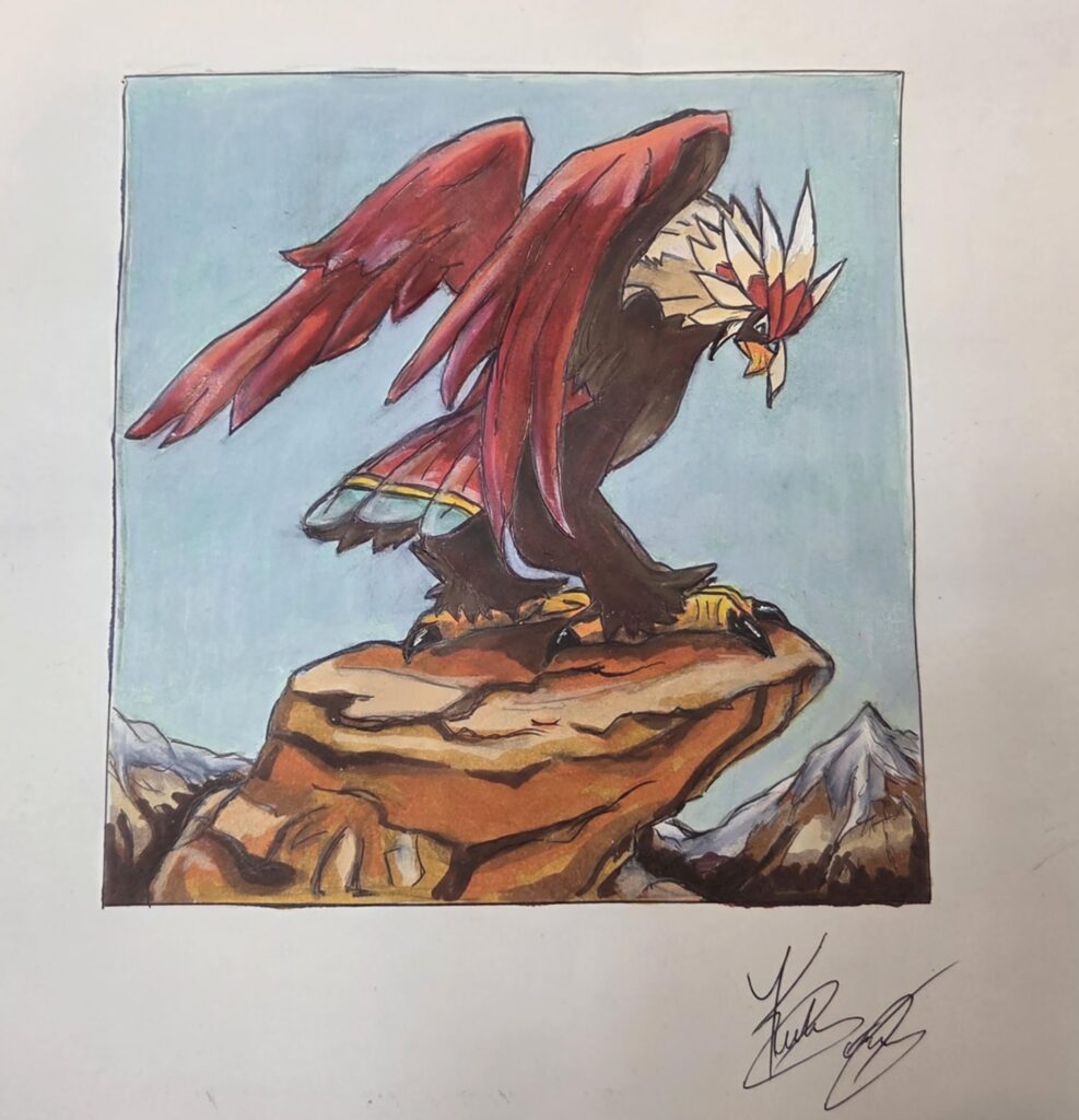 "Braviary" Done with Copic Markers and Colored Pencils