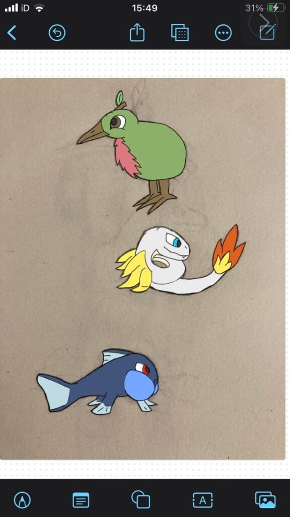 Say hello to my starter trio names are currently undecided but any suggestions for things I should add or remove before I start colouring would be great