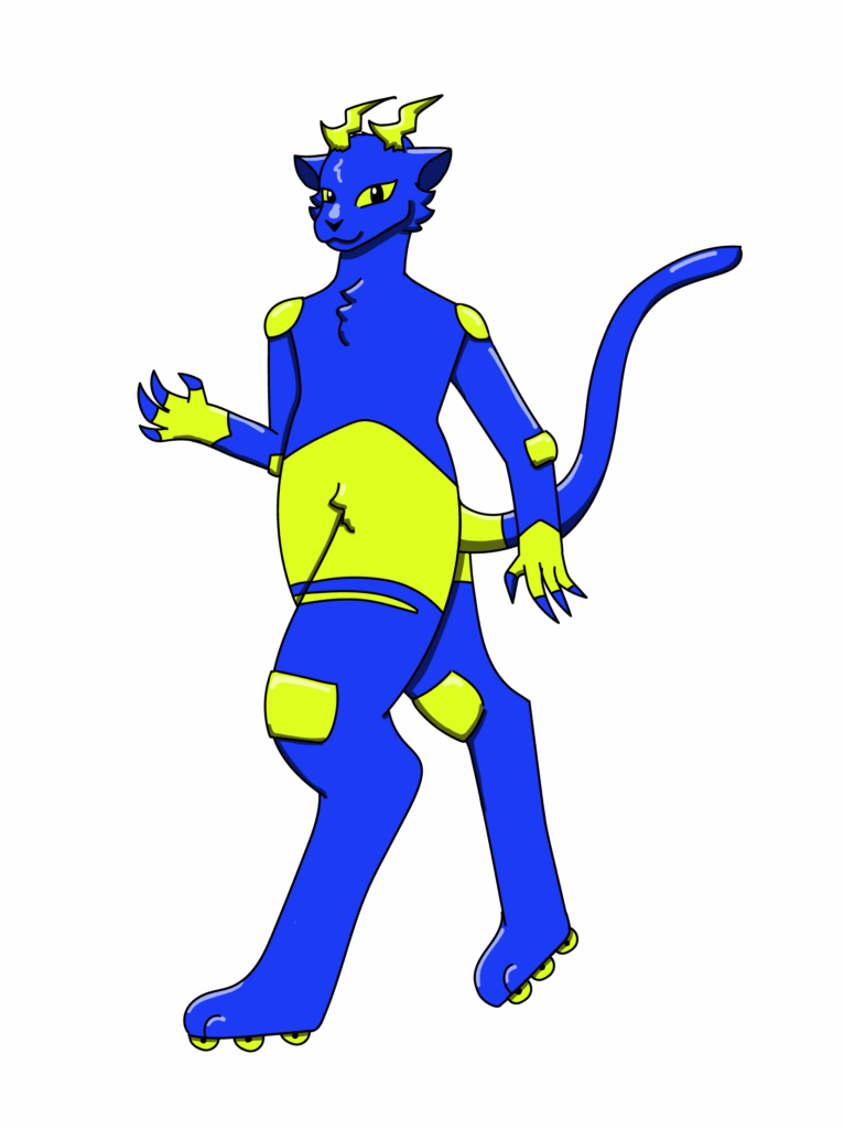 Roller Skating/Blading Jackalope Fakemon [OC]