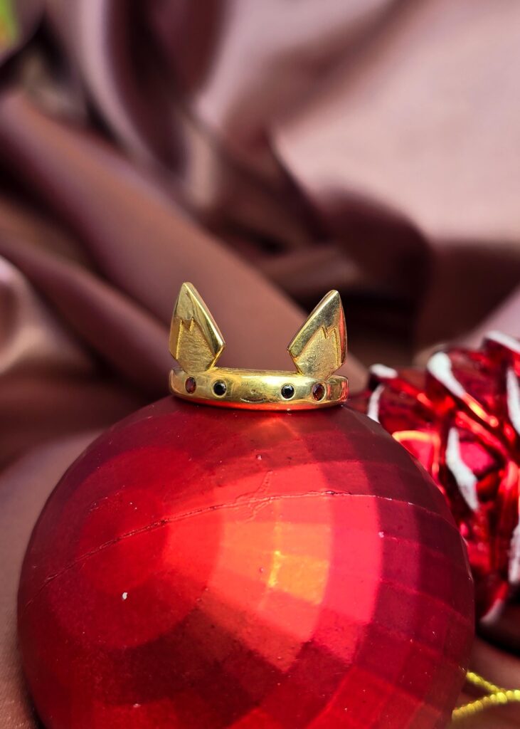 Tiny Pichu ring I made in christmas vibes <3 (OC)