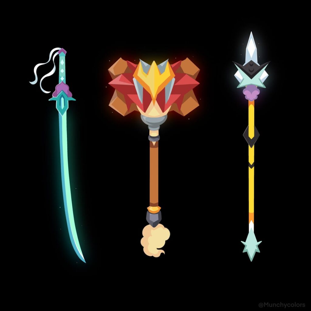 The Three Legendary Beasts Weapon Design 🔥🌊⚡️