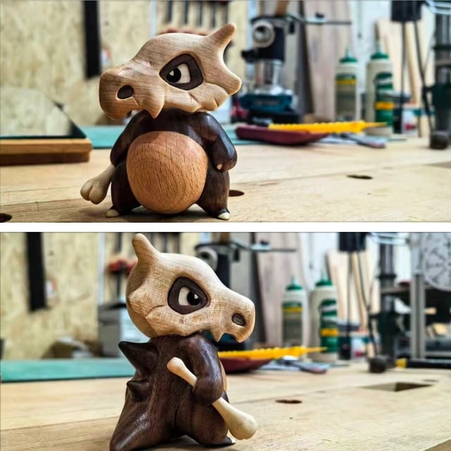 I made a wooden Cubone using a CNC machine, what do you think?