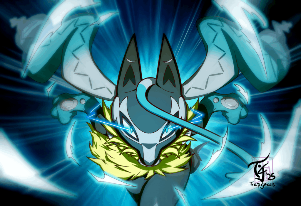 Mega Lucario Z Running Illustration