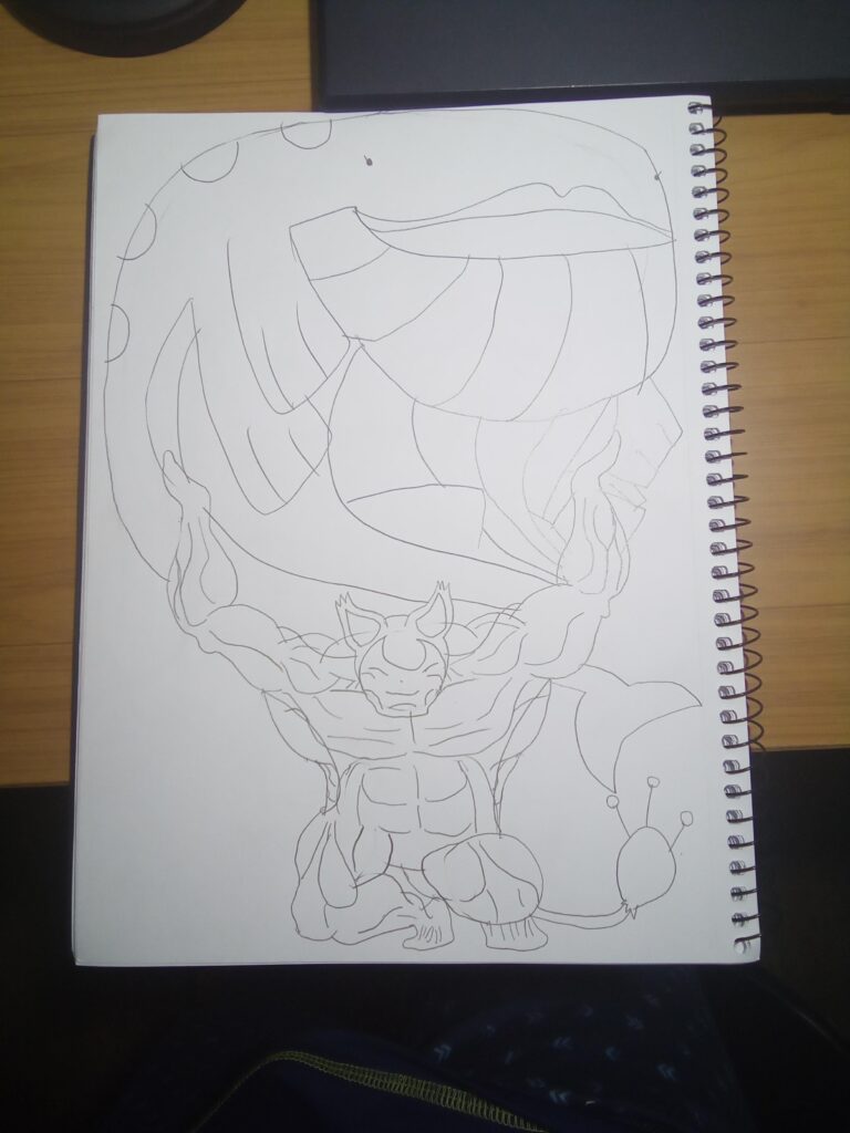 Doodle of skitty and wailord