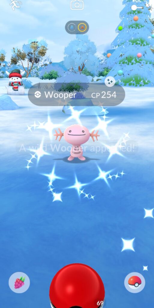 Shiny Wooper on Christmas Day. It’s so cute 🥲❤️