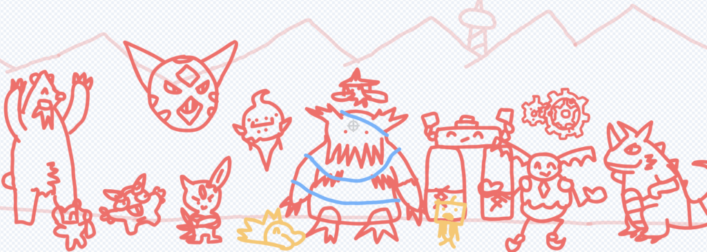 WIP sketch I'm making of Christmas in Galar [OC]