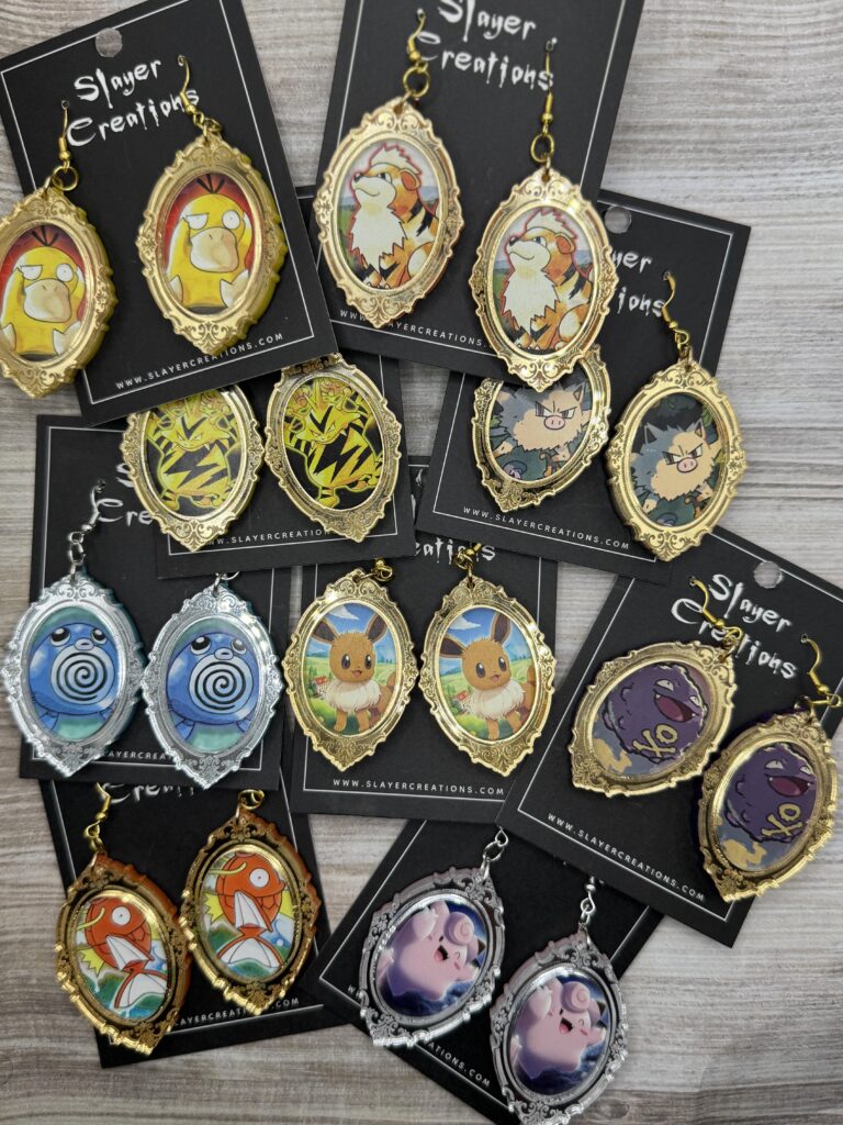 Made up-cycled card earrings :)