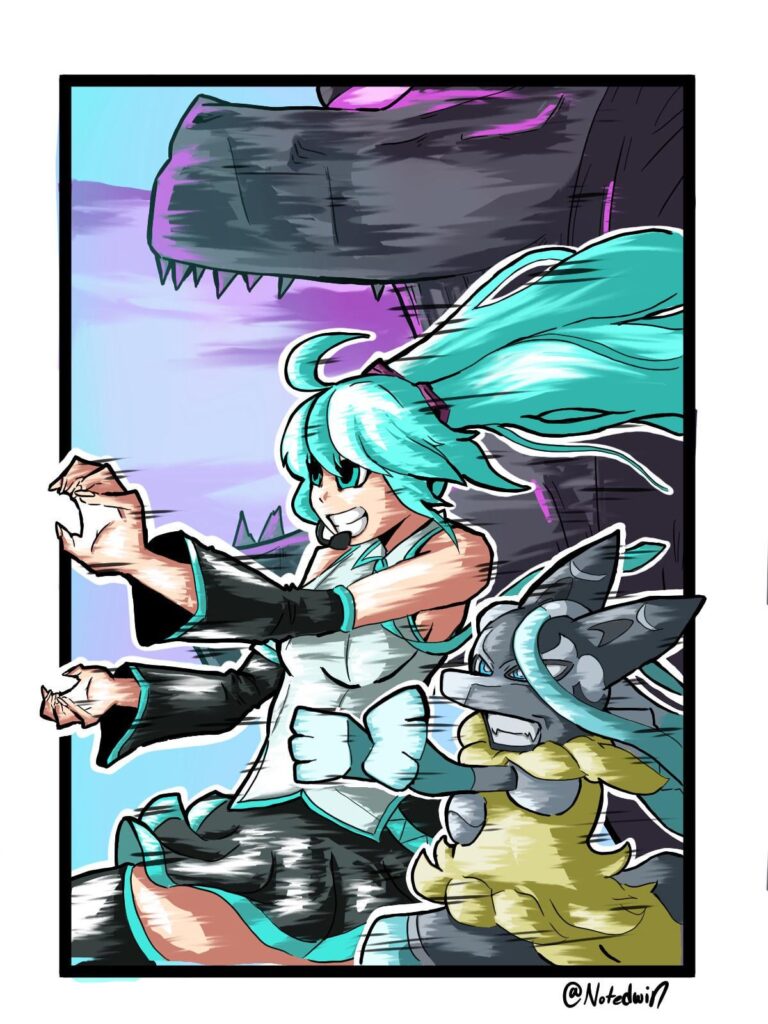 As soon as I saw the new mega lucario, I had to draw this