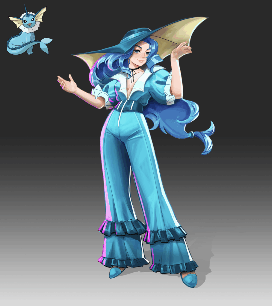 hello i drew a gijinka of vaporeon