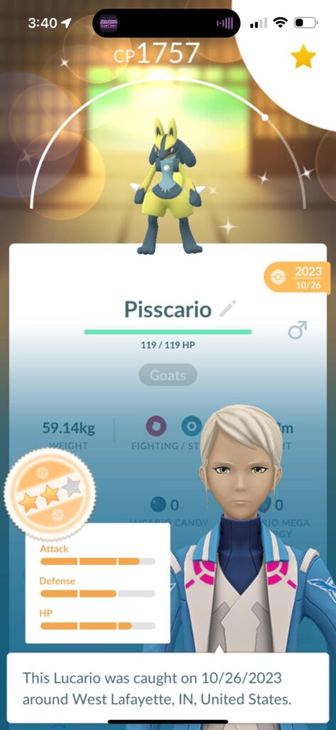 My shiny Lucario