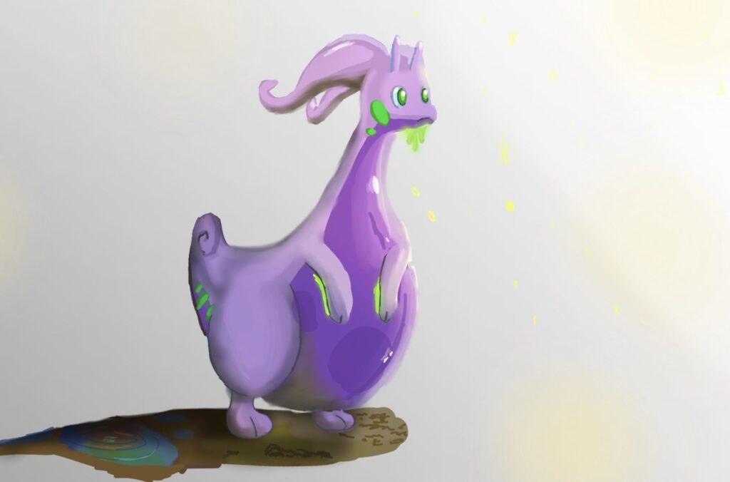 I drew Goodra in a Painterly style! [OC]