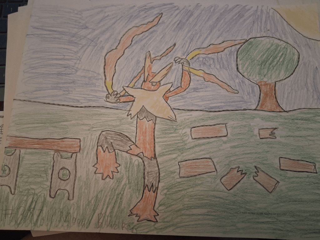 I drew Mega Blaziken and Gmax Lapras