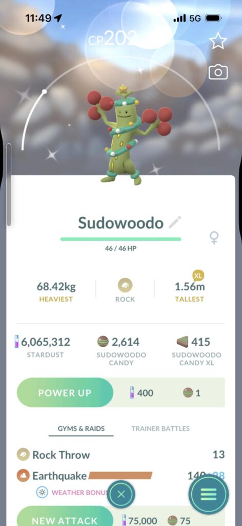 Shiny Christmas Sudowoodo