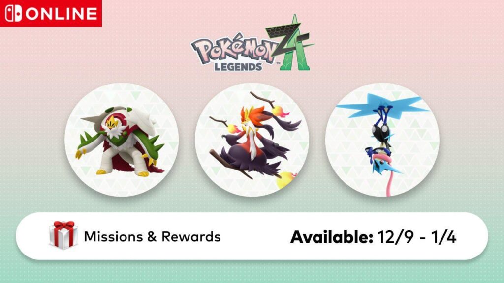 NSO members can earn 100 My Nintendo Platinum Points and unlock themed icon elements by playing Pokémon Legends Z-A until Jan 4 at 5pm PT