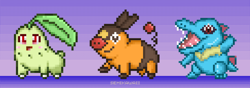 Pokemon ZA starters pixel art