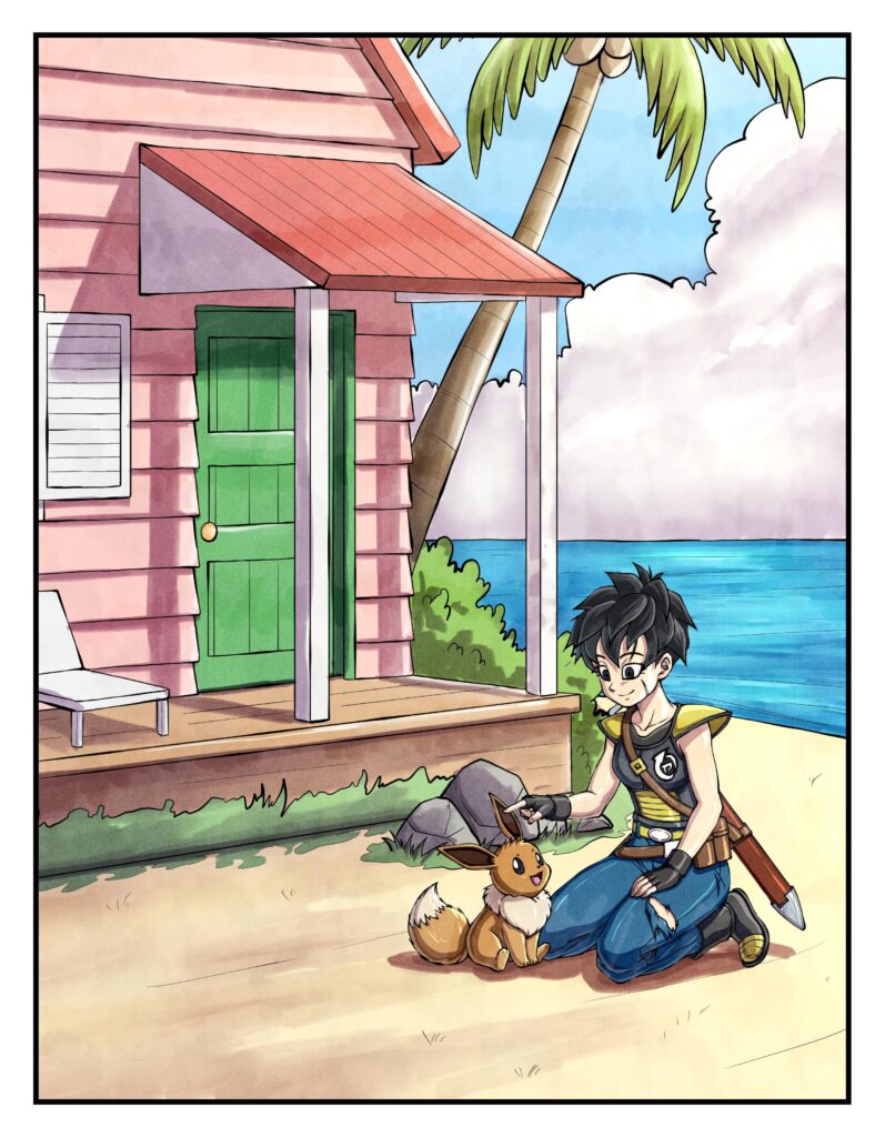 I drew someone's Xenoverse Cac for them with Eevee !