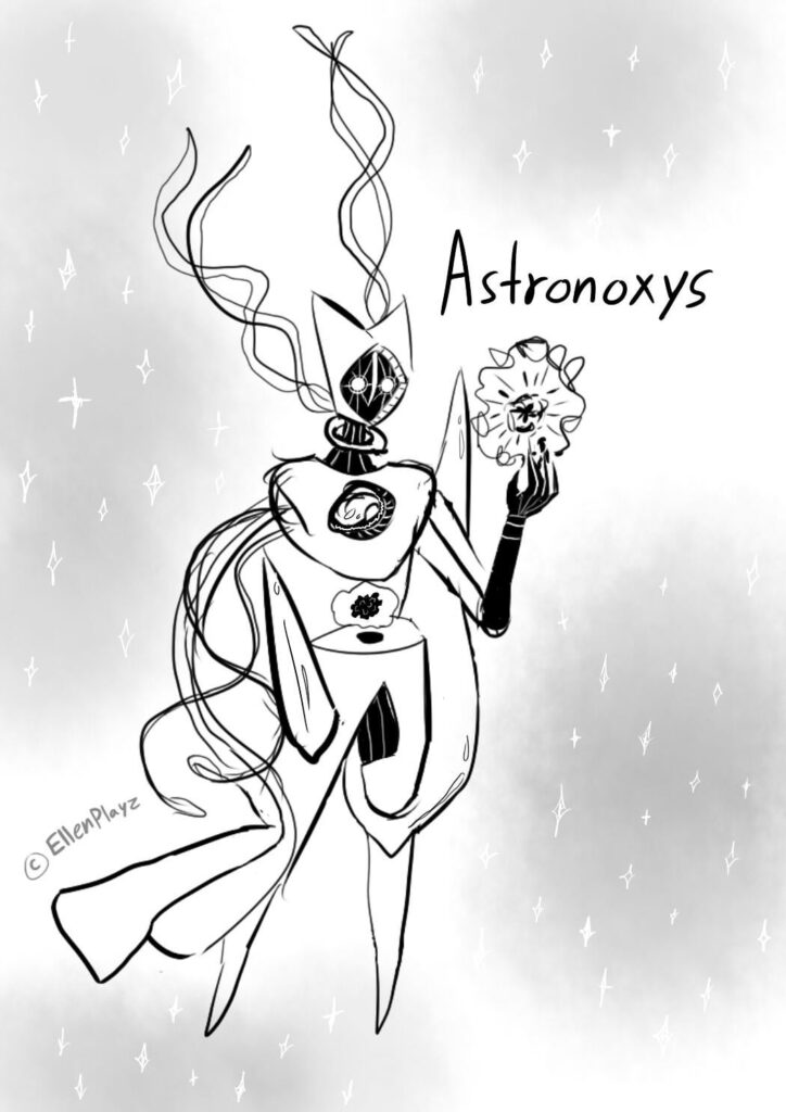 Final stage evolution concept for my favorite mythical pokemon Deoxys: Astronoxys (OC)