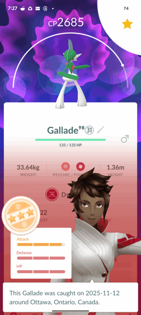 Gallade as fighting type Dynamax