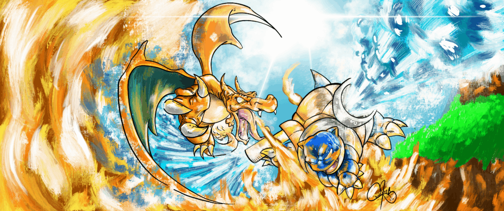 Charizard vs Blastoise