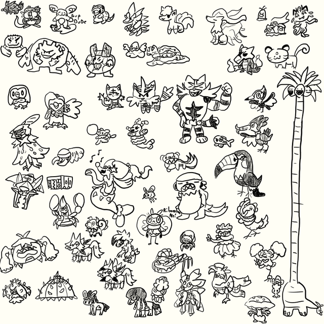 All of gen 7 as goobers made by me :D (OC)