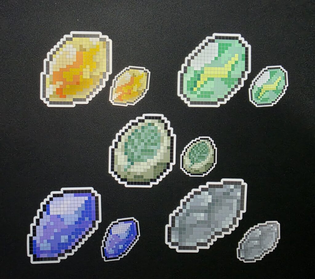 I made some Evolution Stones Stickers.
