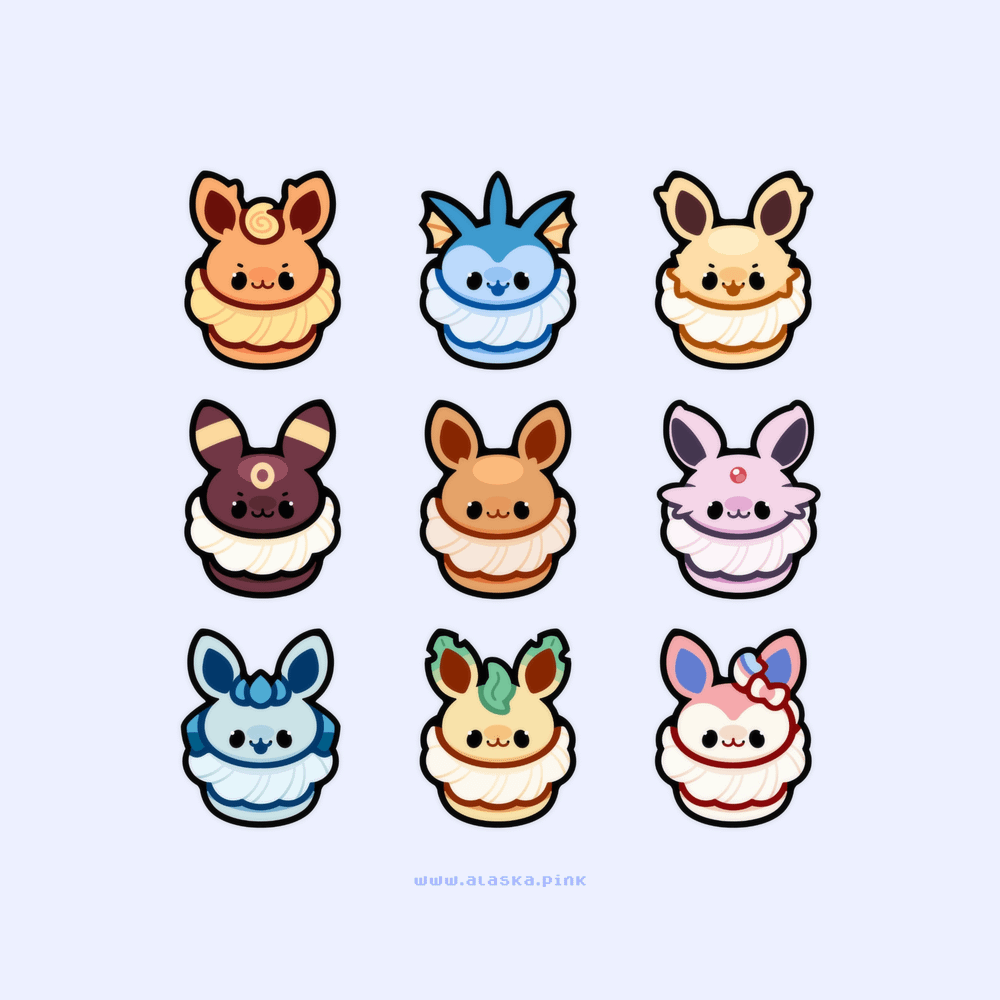 eeveelution macarons