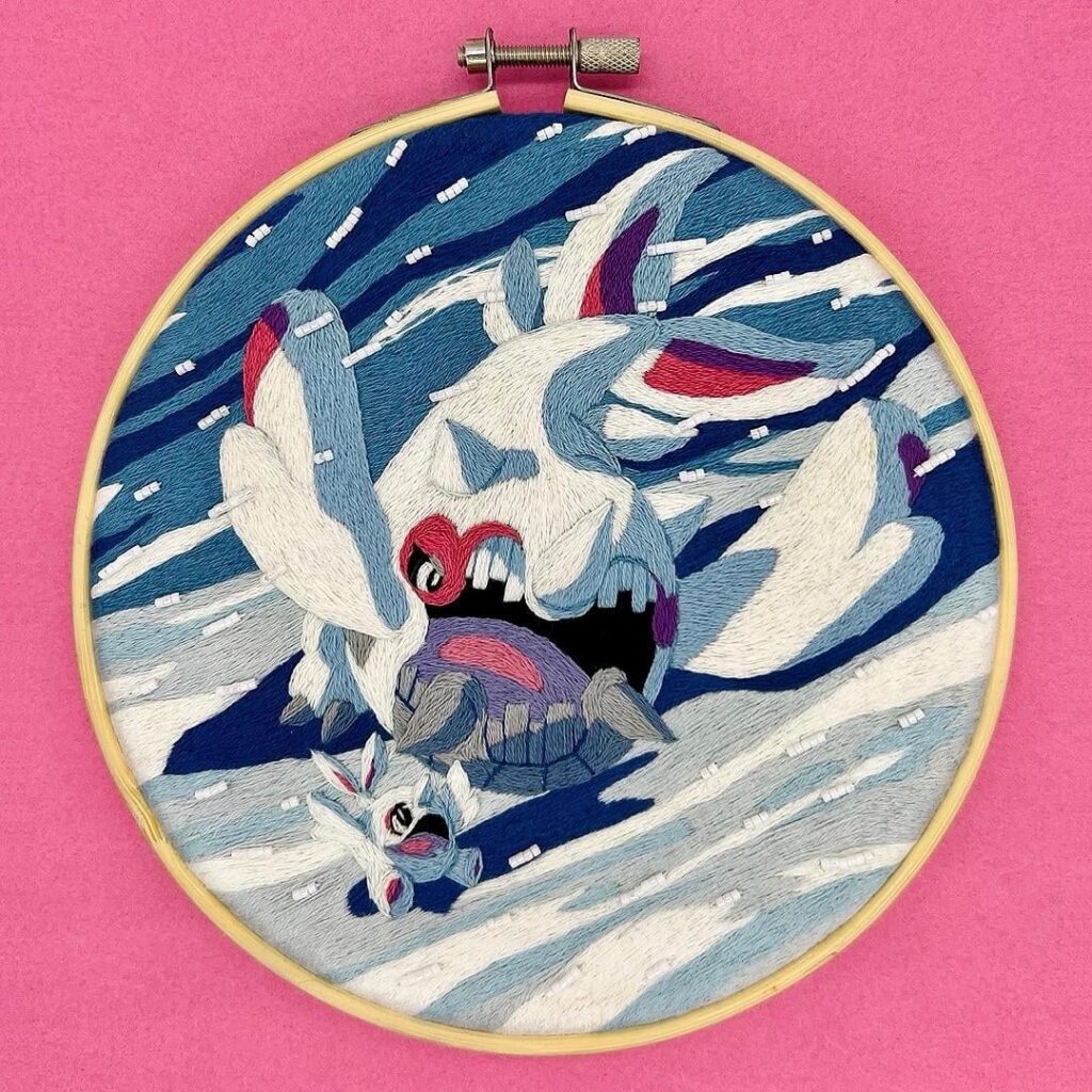 Cetoddle and Cetitan Embroidery [OC]