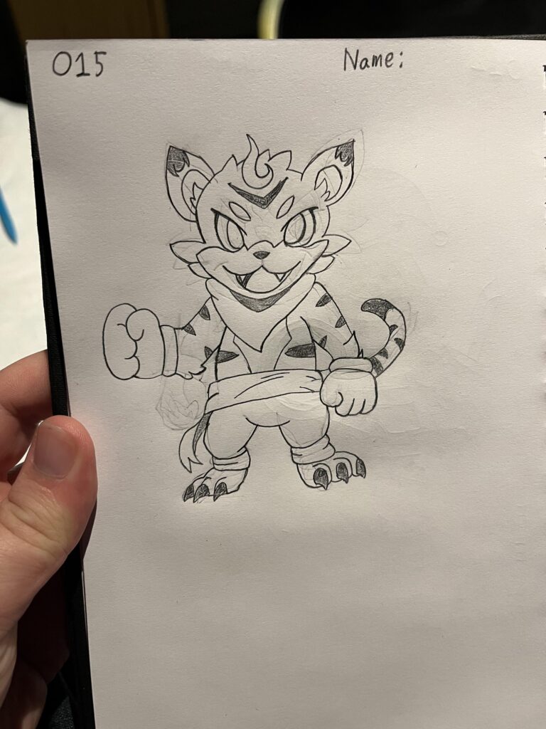 New fakemon to it’s a fire/fighting types need a name but very happy with how it turned out