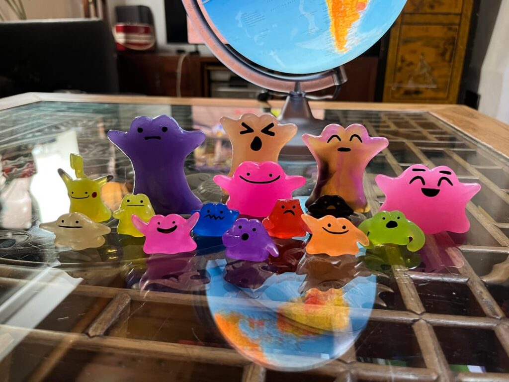 New batch of Ditto Handmade Clear multi-color Thermoplastic figures
