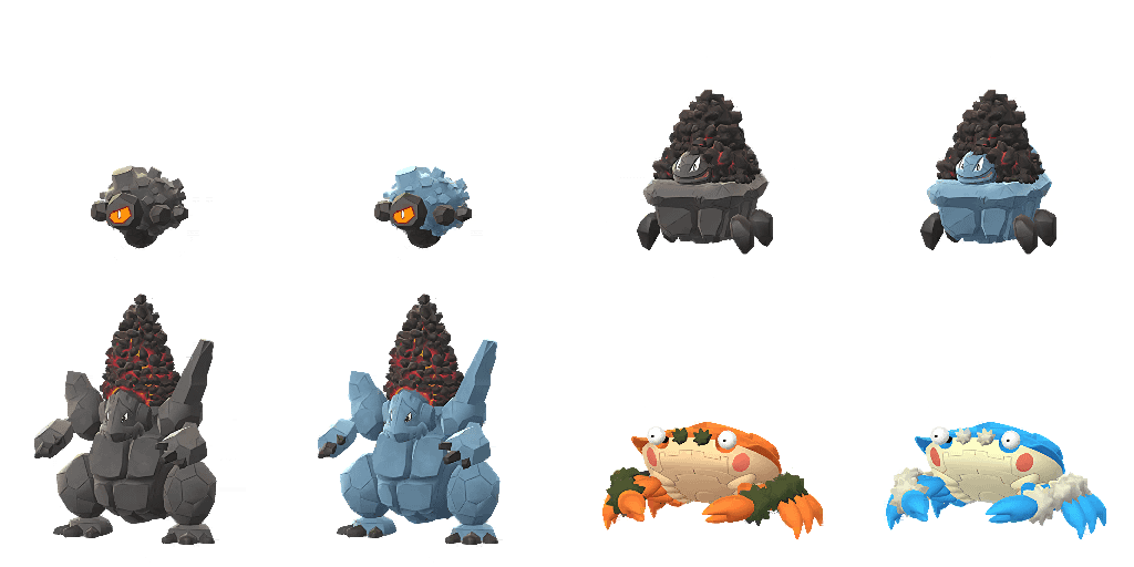 Assets for Rolycoly, Carkol, Coalossal, and Klawf & Dynamax forms of Spheal+ have been added