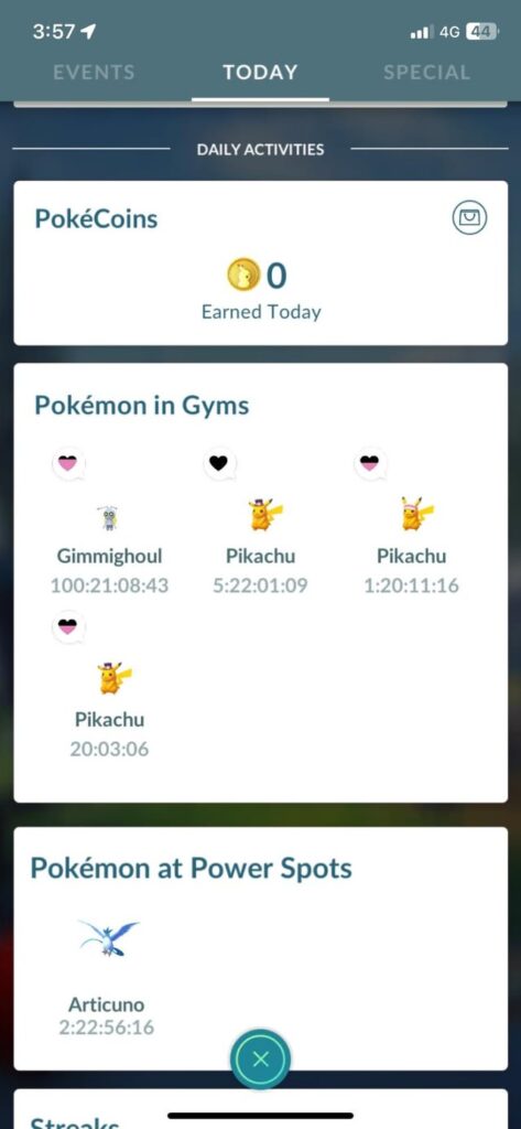 First time reaching 100 Days of a gym defended, my tiny Gimmighoul putting in the work