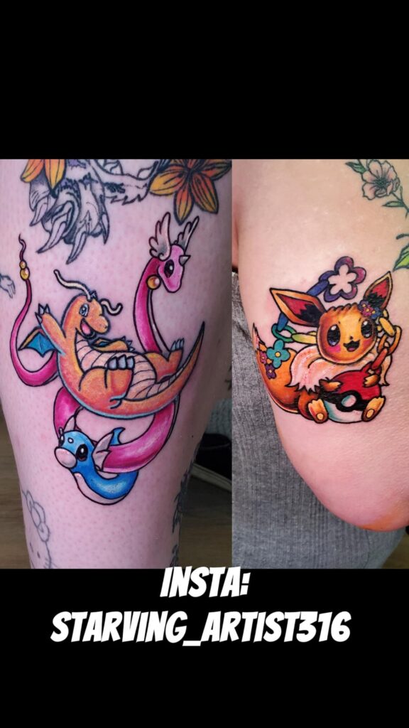 Pokemon art and pokemon tats!