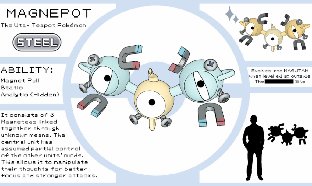 I modelled an evolution for my previous Fakemon, Magnetea. This is also a remake of a render I did last year (second image).