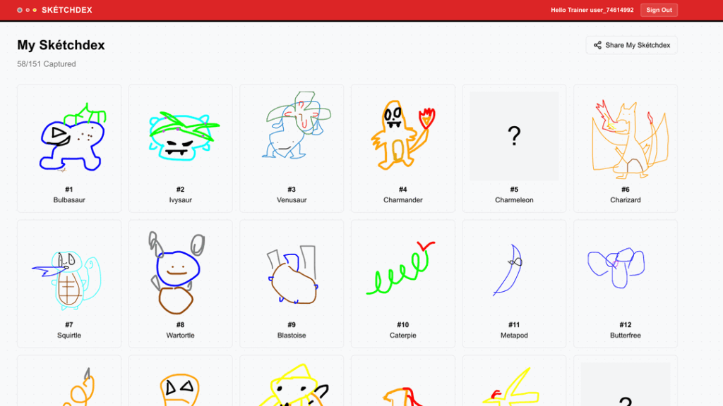 I Built a Pokedex You Complete by Drawing Pokemon From Memory [OC]